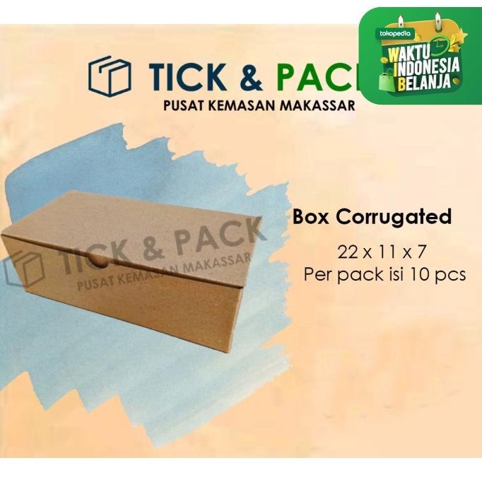 

Kardus Box Corrugated Kemasan 22x11x7 Packaging Kue Baju Aksesoris
