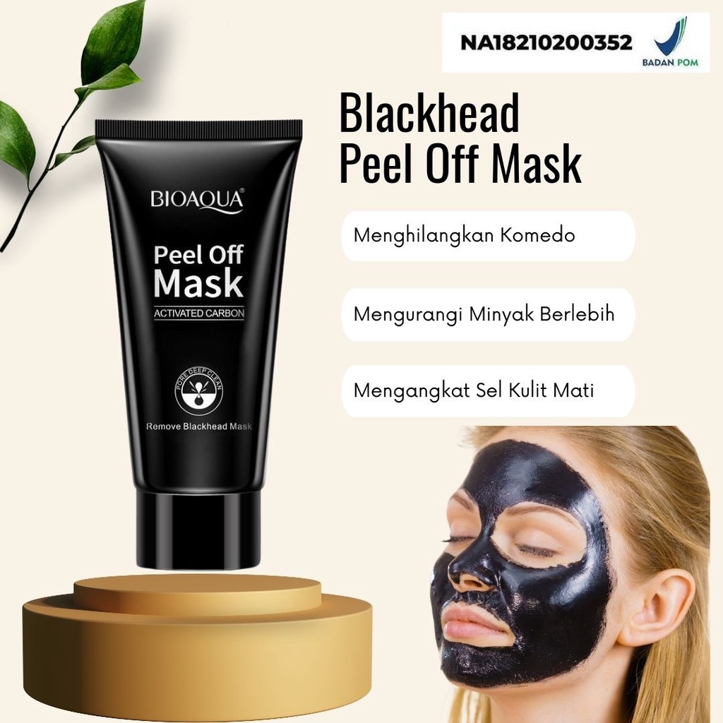 Masker Komedo Bioaqua Blackhead Mask Peel Off 60gr BPOM Pembersih Komedo Ampuh