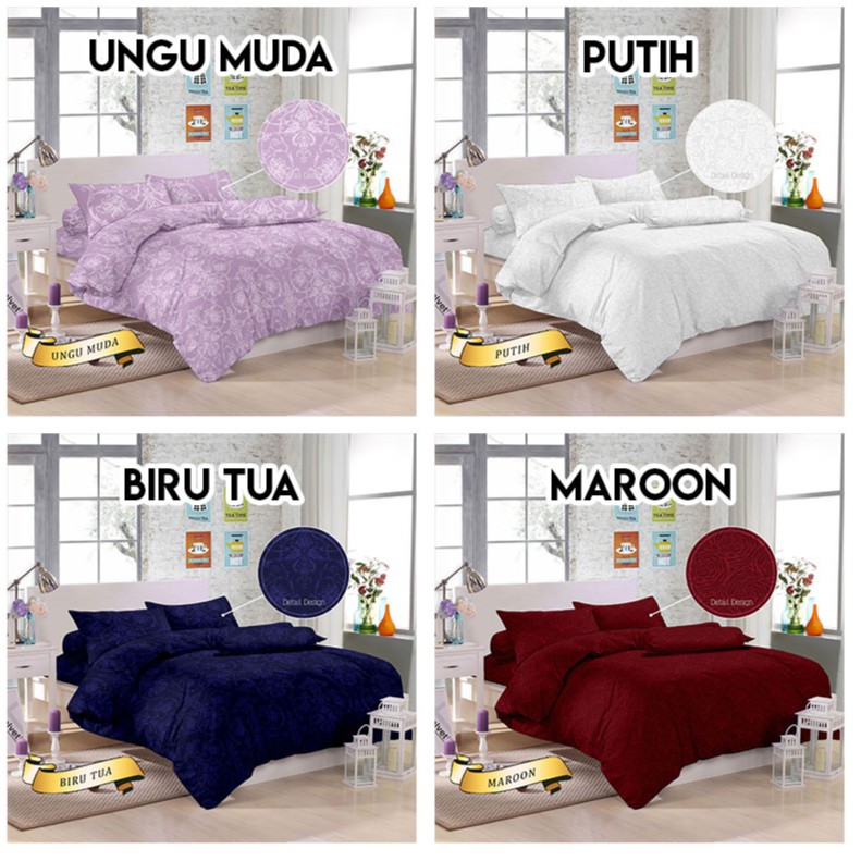 Bedcover Sprei Monalisa Polos 180x200 Motif Ungu Muda Putih Biru Tua Maroon King 180 Bc Emboss Shopee Indonesia