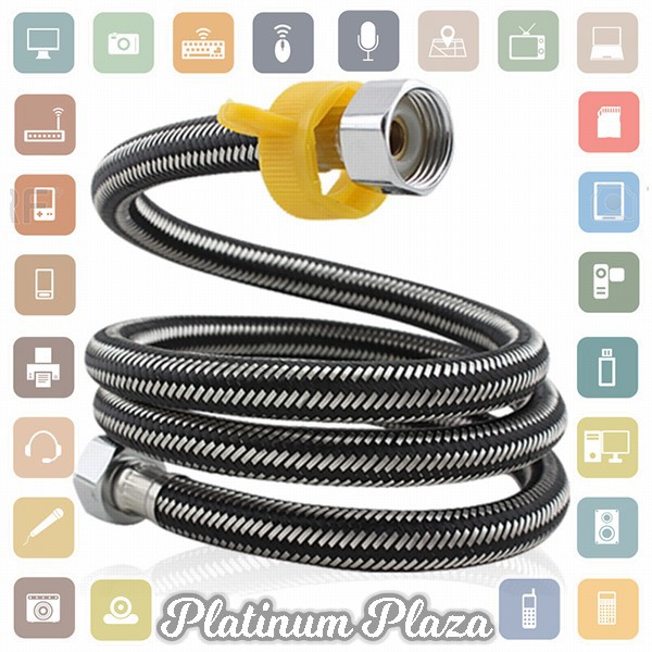 JRJUBB Selang Shower Fleksibel Braided Hose Stainless Steel 100CM - JR013387 - Silver`2K8LLZ-