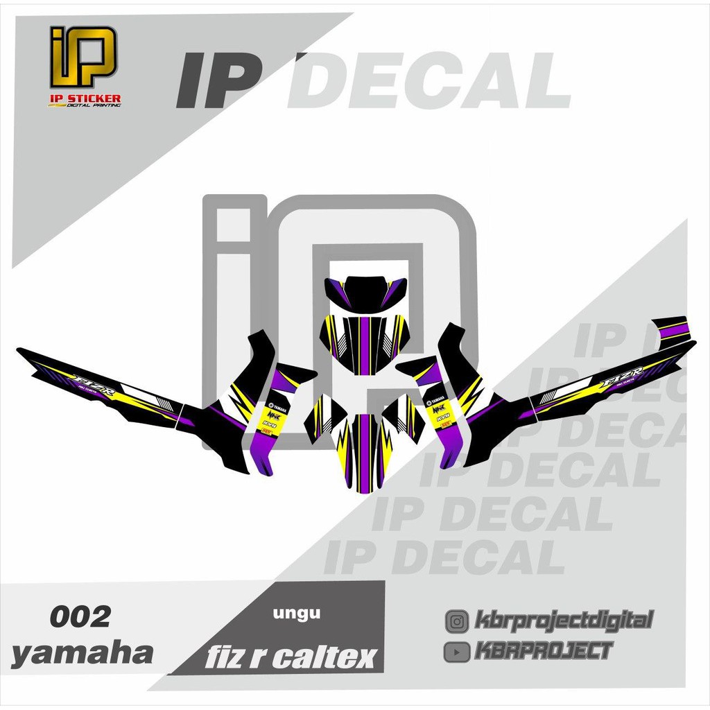 DECAL FIZ R CALTEX STICKER VARIASI MOTIF GRAFIS DECAL MOTOR YAMAHA FIZ R CALTEX002 CUSTOM BEBAS BISA