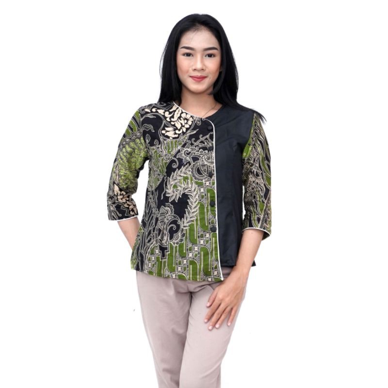 Batik Wanita Atasan Blouse Batik Dua Putri 2 Warna Pilihan