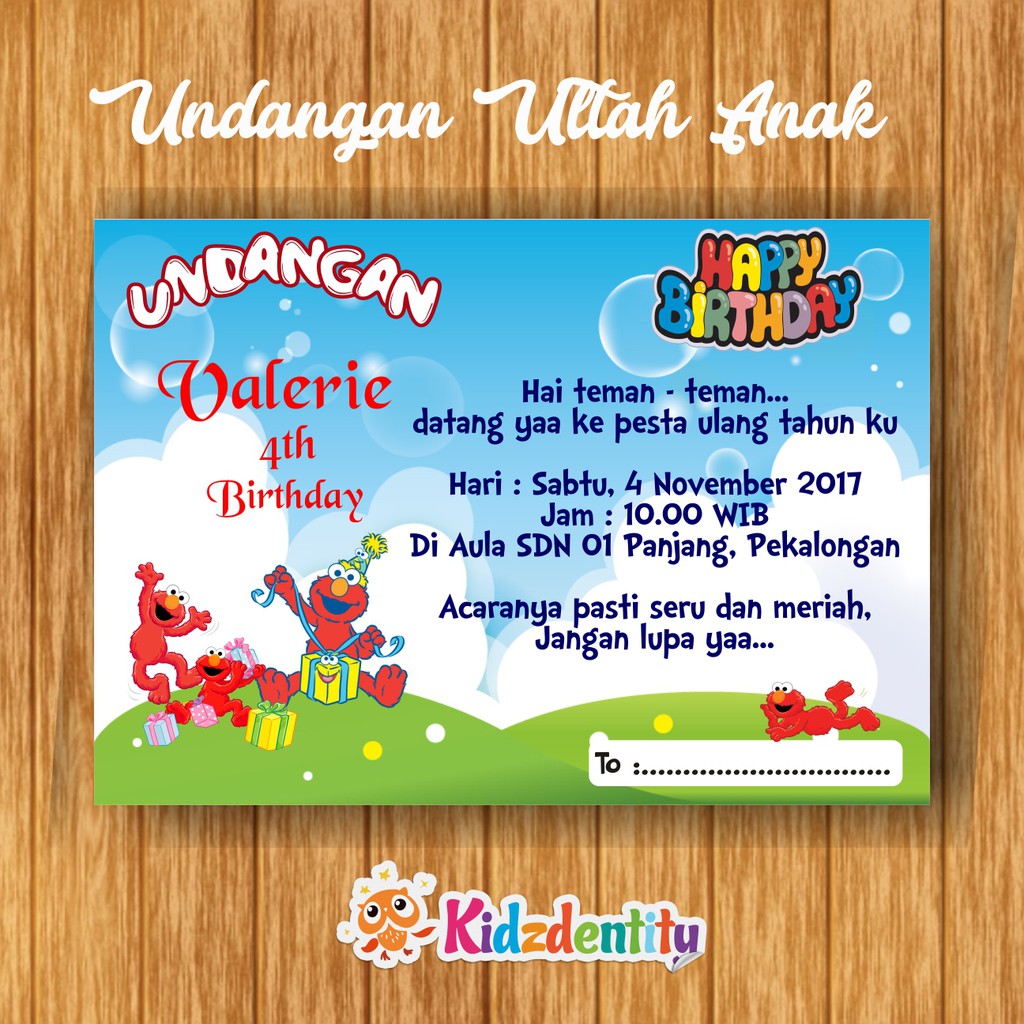 Undangan Ultah Anak Elmo