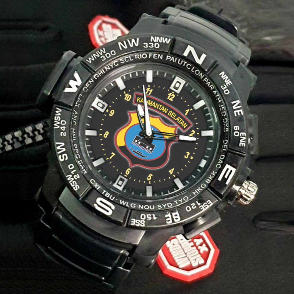 (EXCLUSIVE) Jam Tangan POLDA KALIMANTAN SELATAN motif 1 Sport Bagus