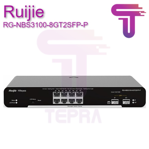 RUIJIE RG-NBS3100-8GT2SFP-P 8 Port Gigabit L2 Managed POE+ Switch