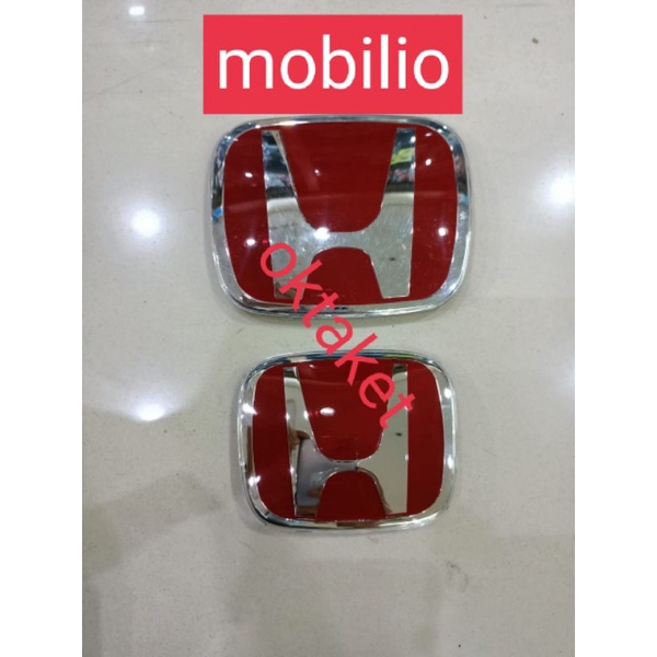 emblem / logo honda merah chrome depan belakang mobilio ori