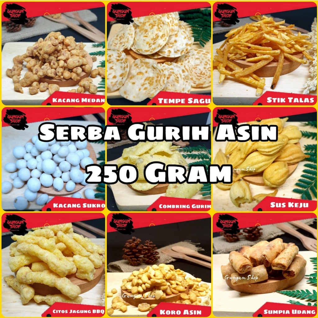 

Snack Kiloan Serba Gurih Asin 250 Gram Cemilan Camilan Premium Exp Aman