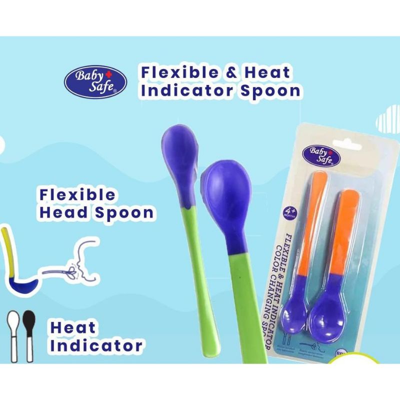 Baby Safe Flexible &amp; Heat Indicator Spoon BS350 dan BS348/ Sendok Bayi Baby Safe / Sendok MPASI