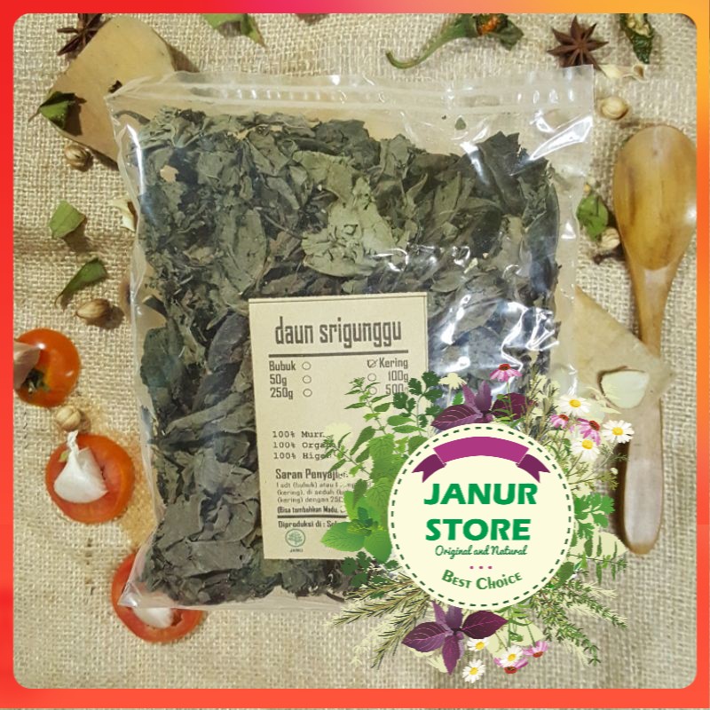 

DAUN SRIGUNGGU SENGGUGU KERING 50 GRAM - Clerodendron Serratum - MURNI - JSR - REMPAH