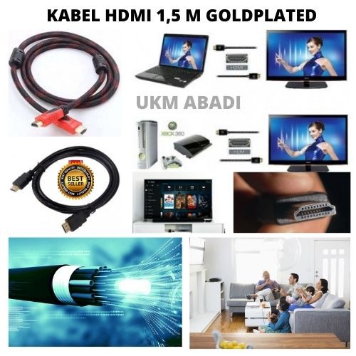 Kabel HDMI 1.5m Gold Plated Highspeed OD7.3mm 1080P 111158