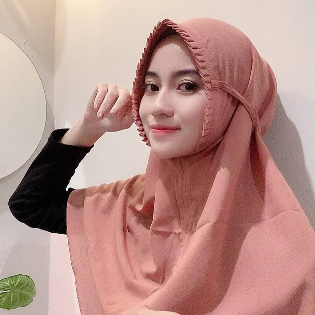 (1KG MUAT 12 pcs) Bergo TALi LINGKARAN WAJAH LIPIT LiPIT JILBAB INSTAN