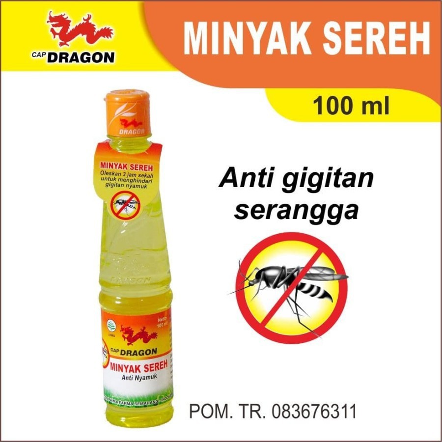 MINYAK SEREH CAP DRAGON 100ML ANTI NYAMUK PEGAL OTOT GIGITAN NYAMUK SERANGGA CITRONELLA OIL