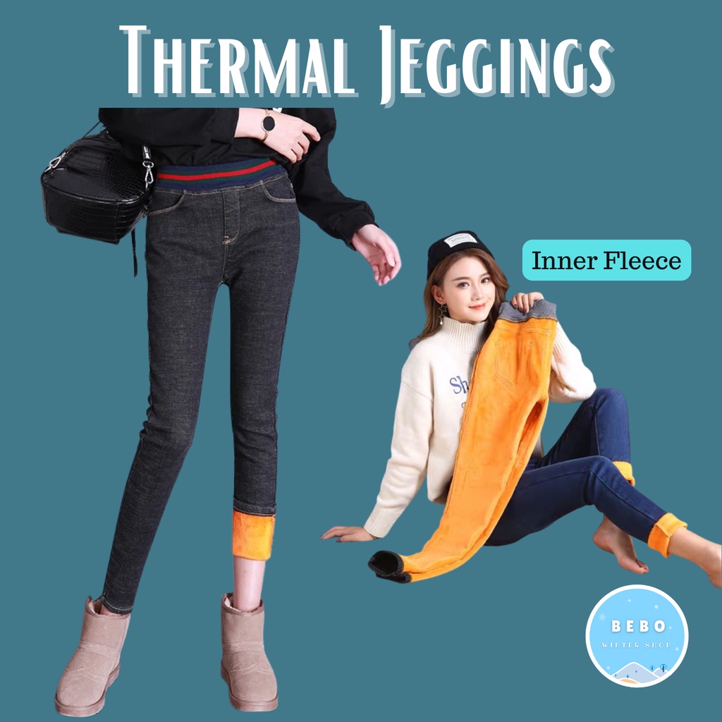 Celana jeans wanita velvet untuk musim dinginWinter thermal pants