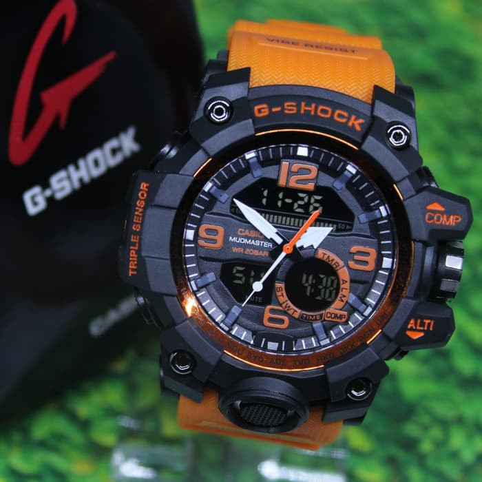 JAM TANGAN PRIA / COWOK G-SHOCK GS GG 1000 TOMBOL DEPAN ORANGE ANTI AIR