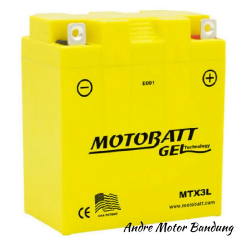 Accu/Aki Gel Motobatt MTX3L (YB3LB/YB3LA) RX King New,Ninja 150 Ori
