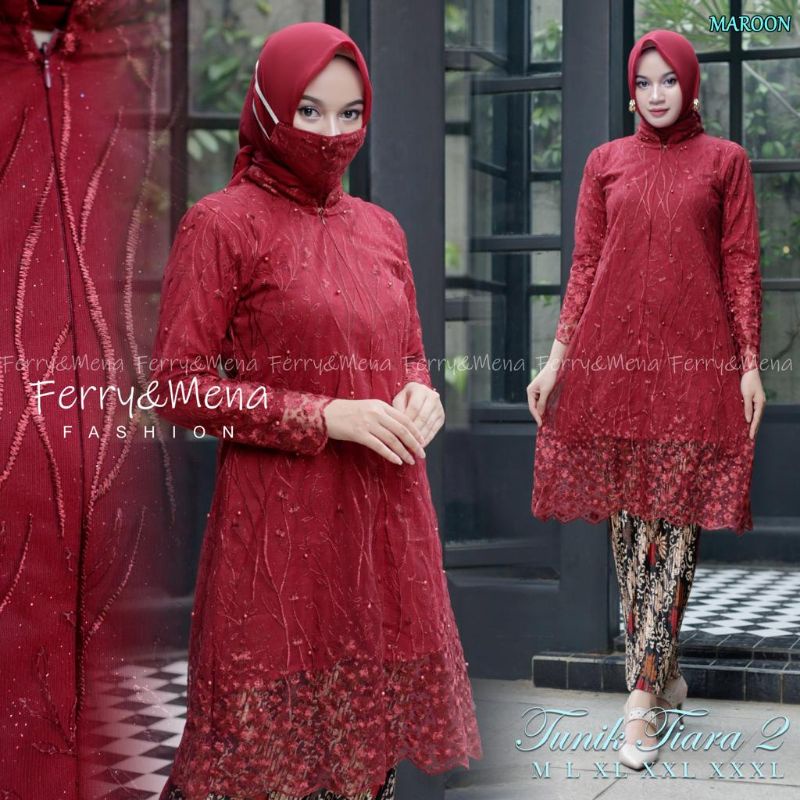 Setelan Tunik Tille Tiara 2 / Kebaya Tunik Solo / Kebaya Ld 130 / Set Tunik Busui