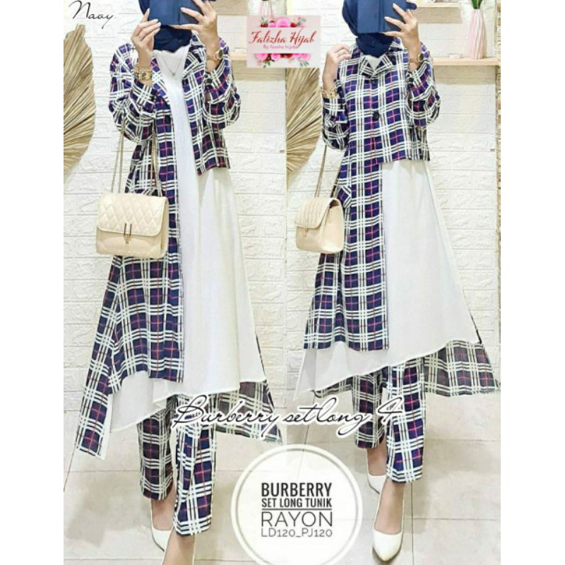 Tunik Burberry long set 4 by Falizha