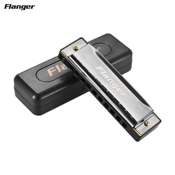 DISKON Flanger fh-01 Diatonik Blues Harmonika 10 Lubang 20 Nada untuk Pemula-3
