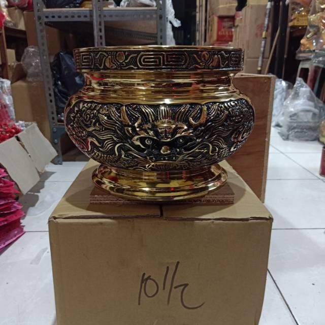 hio lo / hiolo - kuningan taiwan - 10,5 inch naga - tidak kuping