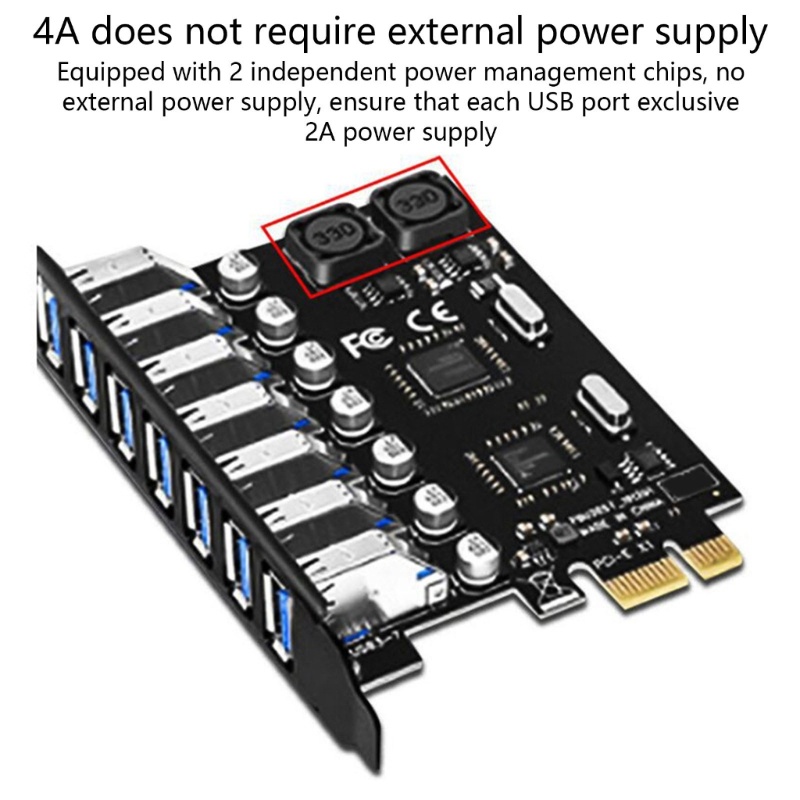 Zzz Adapter Expansion Card 7 Port USB 3.0 PCI-E Express