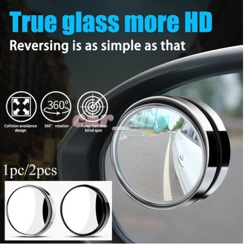 2pcs Kaca Spion Blind Spot Tahan Air Rotasi 360 Derajat Dengan Perekat 3M Untuk Mobil SUV / Truk / Van