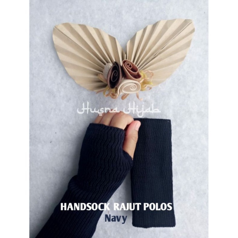 [HUSNA COLLECTION] Handsock Rajut Polos Ecer / Manset Rajut