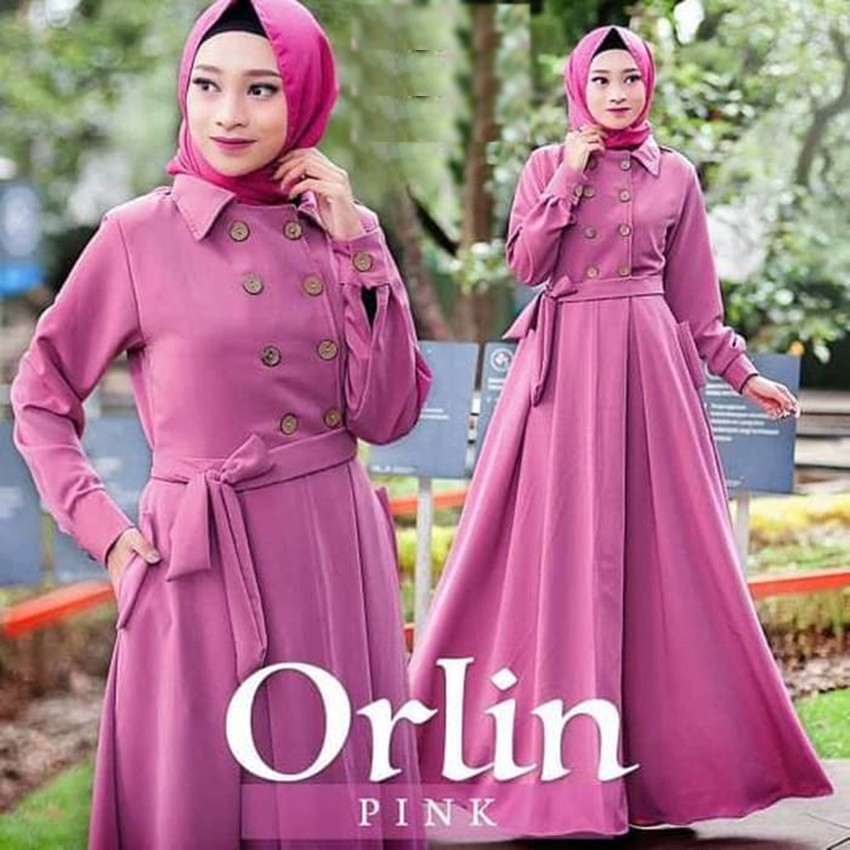 Orlin dress Muslim - Gamis muslim tanpa pashmina