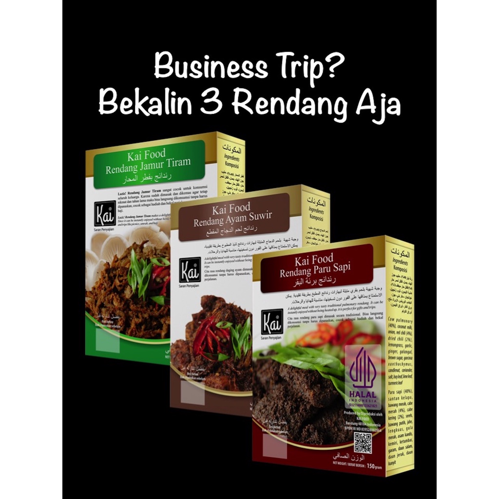 

Trio Hemat 1 RENDANG PARU SAPI 1 RENDANG AYAM SUWIR 1 RENDANG JAMUR TIRAM Kai Food 450g