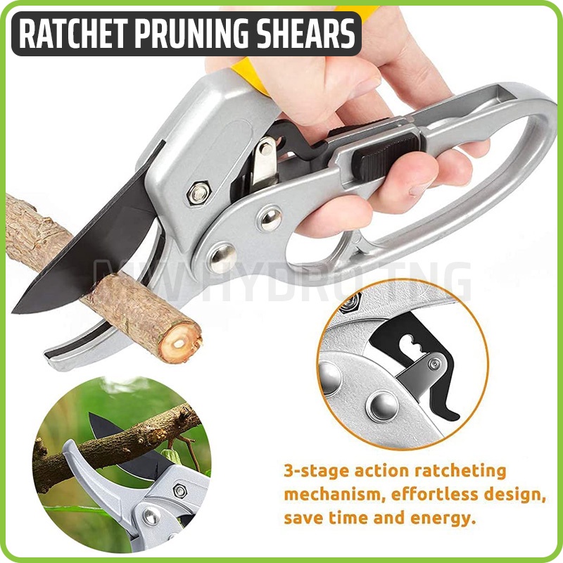 Ratchet Pruning Shears Scissors - Gunting Taman, Dahan Ranting Tanaman