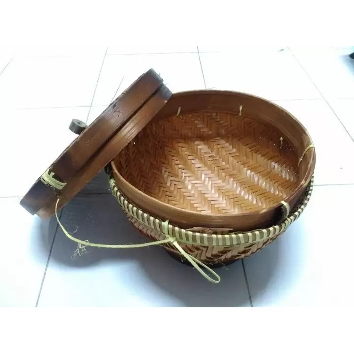 Ceting bakul /wakul 22 cm / tempat nasi tradisional anyam bambu