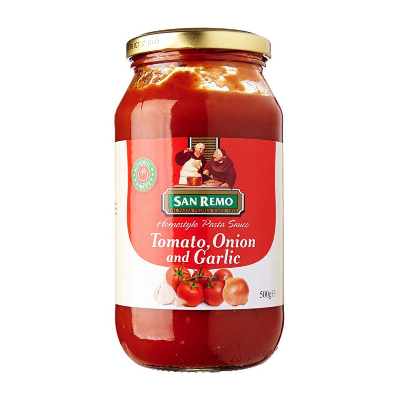 

SAN REMO Pasta Sauce Tomato Onion Garlic 500gr Saus Pasta