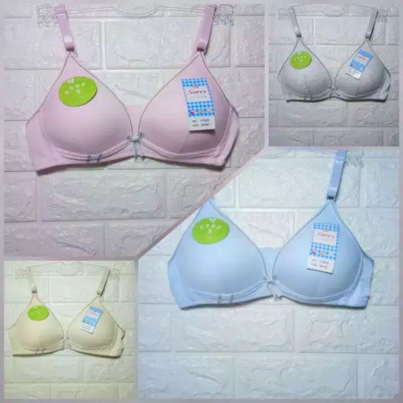 BH Sorex Remaja Busa Tipis Y3322 Tanpa Kawat Kait 3 | Young Bra Step 3 ABG Y 3322 Perempuan Wanita Pakaian Dalam Kancing Tiga | Sguna