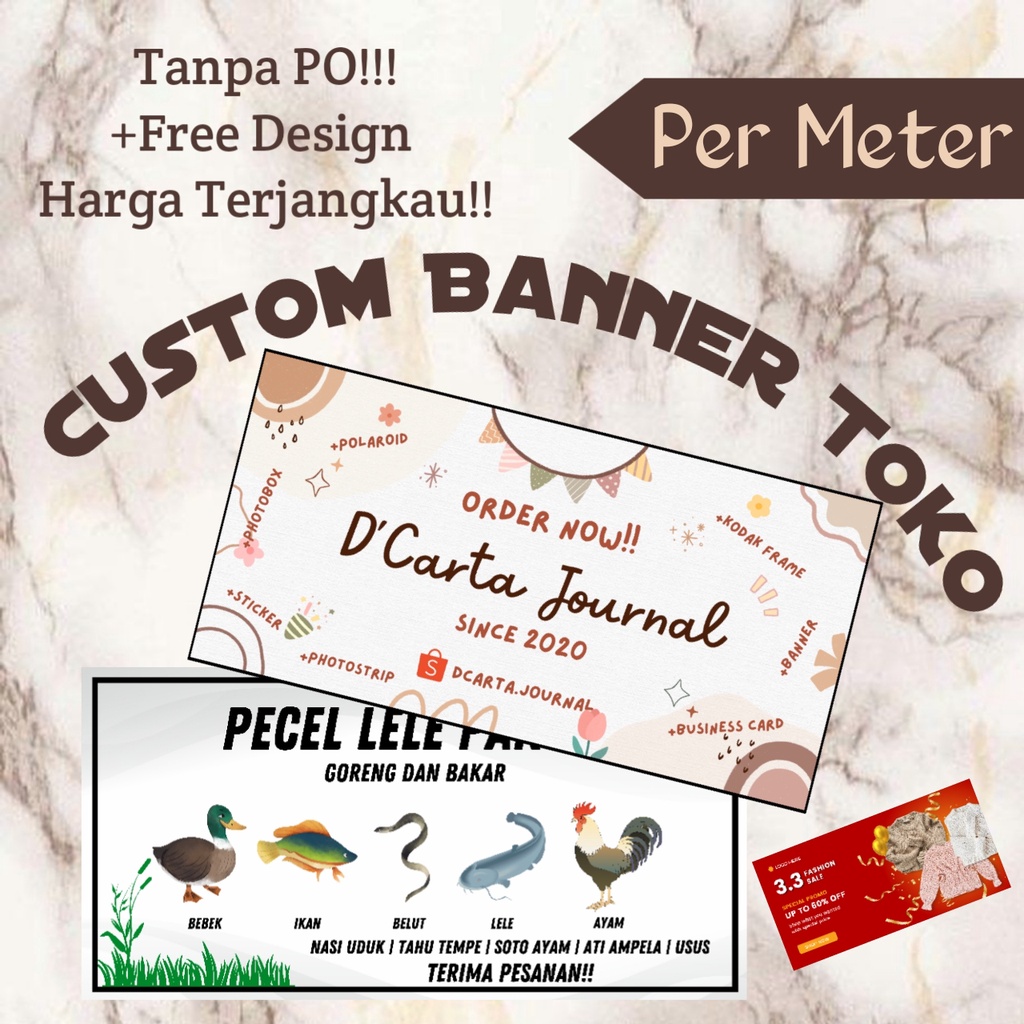 (PROMO)Custom Banner Toko-Custom Spanduk Toko-Spanduk Toko Free Desain-Custom Spanduk Acara Tanpa PO