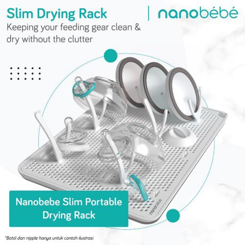 Drying Rack Nanobebe, Slim Portable, Rak pengering botol susu Nano bebe