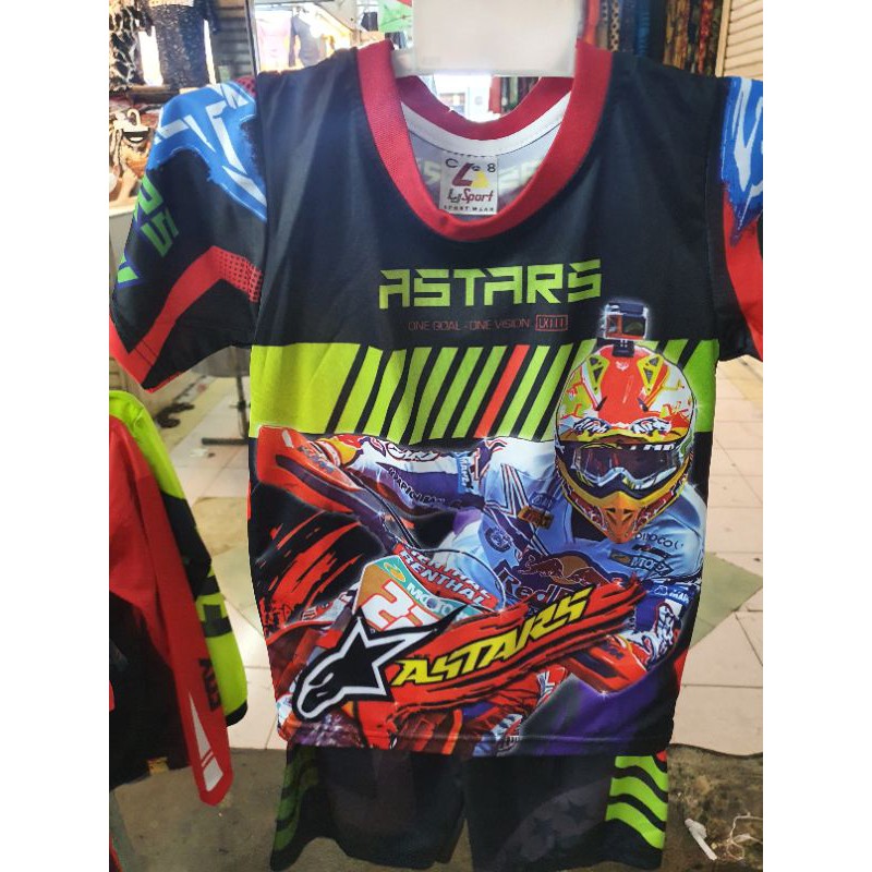 SETELAN BAJU/KAOS ANAK MOTOCROSS BALAP / MOTOR RACING KIDS MURAH