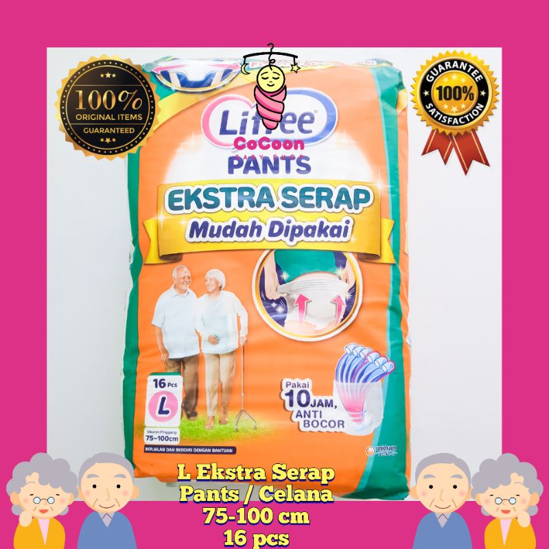 Popok Dewasa Lifre Lifree Pants Ekstra Serap L 16 L16 Tipe Celana