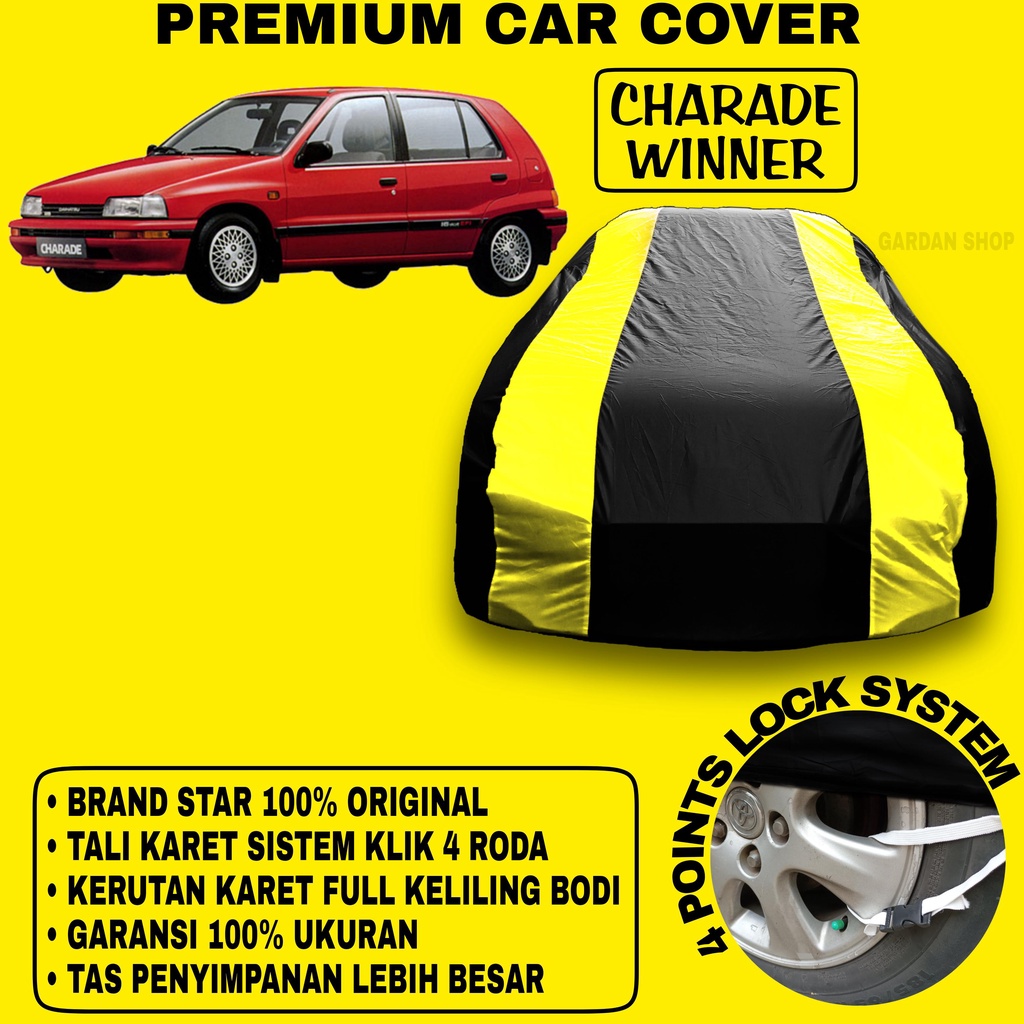 Body Cover CHARADE WINNER Sarung Strip KUNING Penutup Pelindung Bodi Mobil Charade Winner PREMIUM