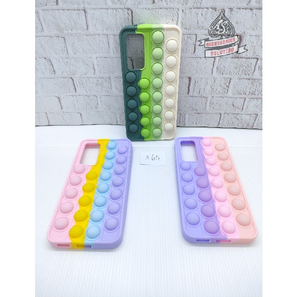 SILICONE CASE POP IT VIVO X60 - CASE PENGHILANG STRESS PUSH IT BUBBLE CASE RAINBOW