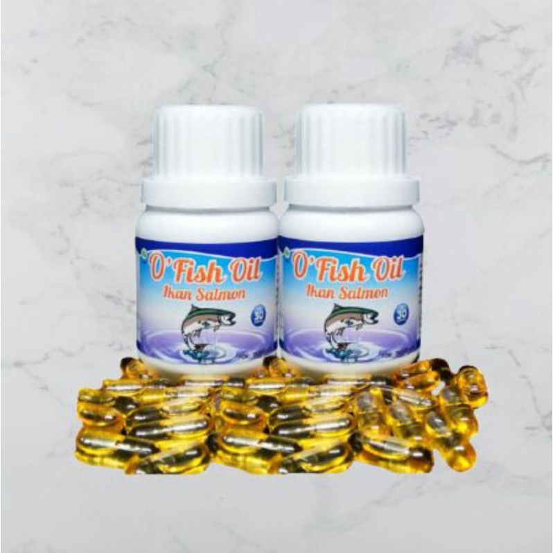 O Fish Oil Salmon (2 Botol) Minyak Ikan Salmon Omega 3 Vitamin Anak Penambah Nafsu Makan