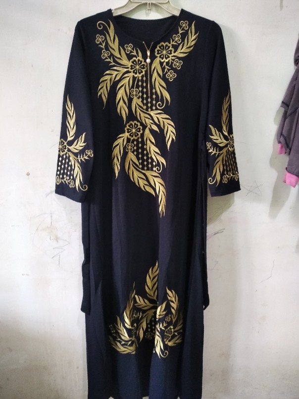 Westylis Gamis Abaya Hitam Mordir Mewah Batik 4 Motif /gamis Arap /bisa Busui Matt Creap Premium Ori