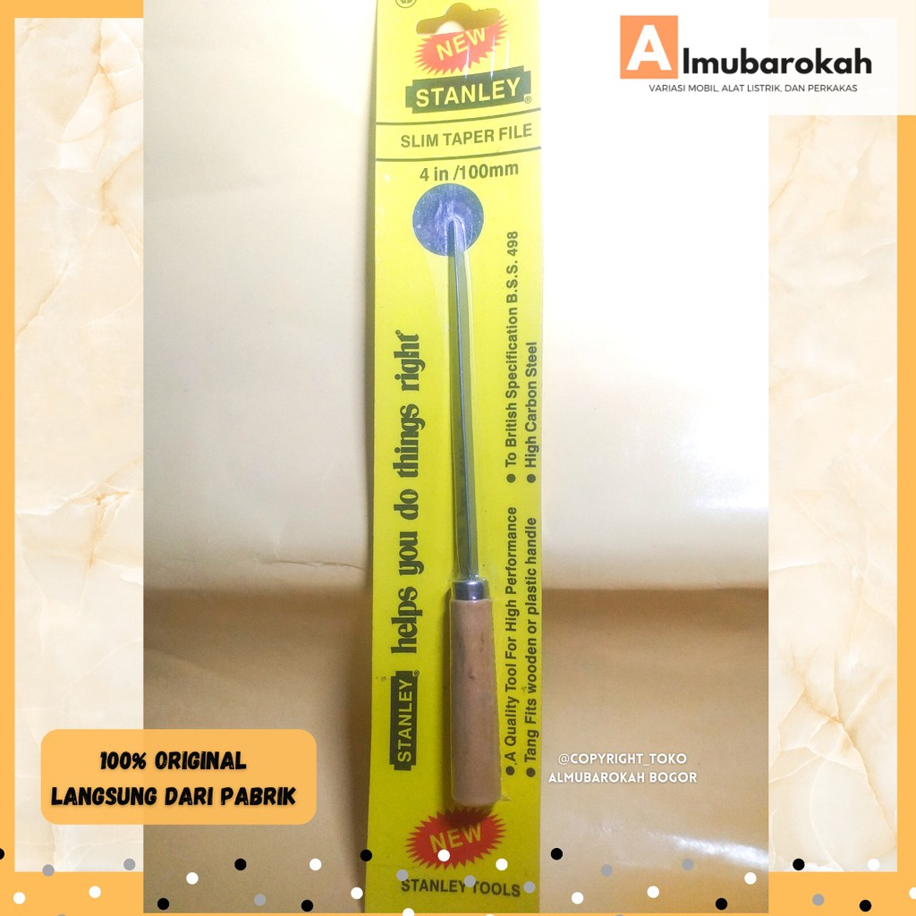 Alat Kikir Besi Gergaji Needle Slim Taper 4" Gagang Kayu_Stanley