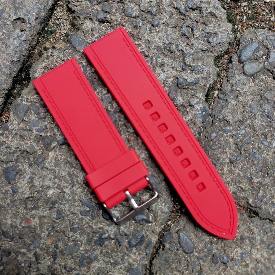 strap jam tangan Merah -26mm rubber silickon original