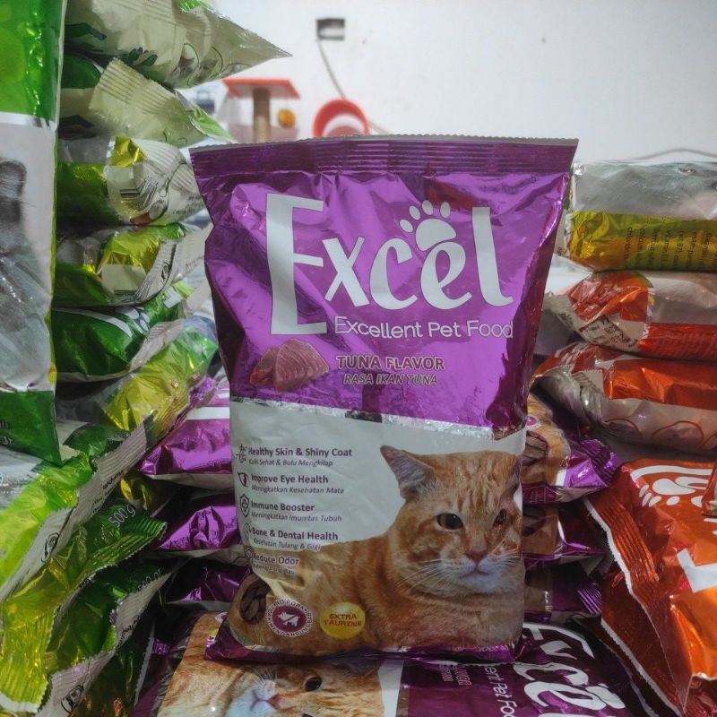 Gojek / Grab Paket 10kg Makanan Kucing Excel Tuna-Bentuk Ikan