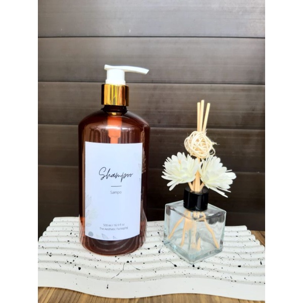 COD BOTOL PUMP 500ML BOTOL SABUN MANDI PUMP AMBER COKLAT BOTOL PUMP SABUN 500ML