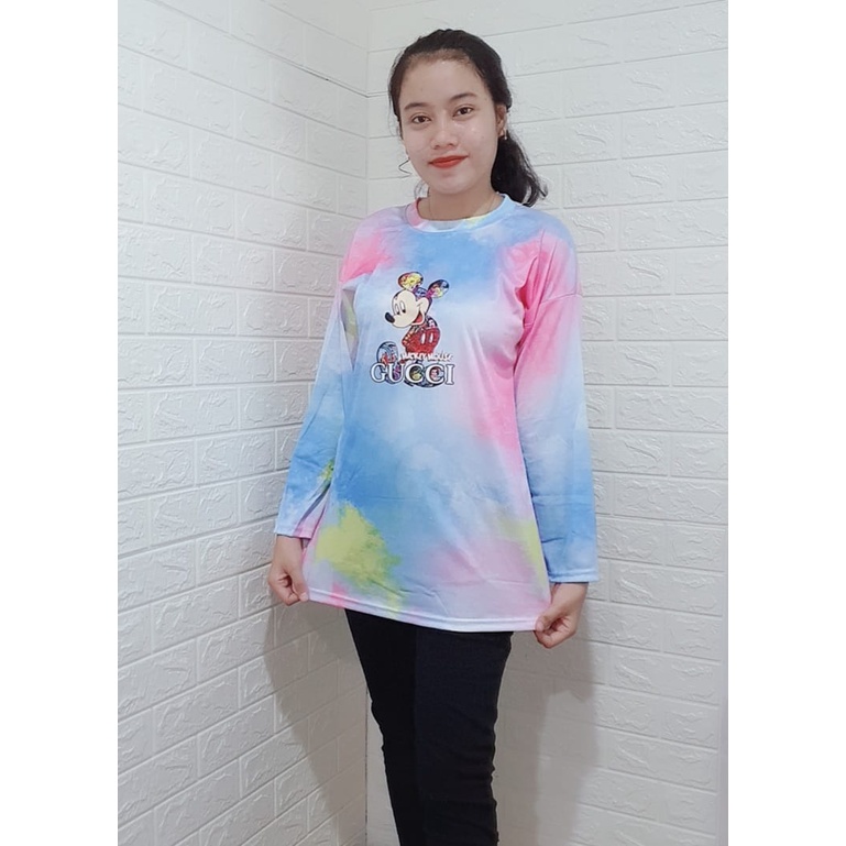 Rillo - Kaos Longsleeve Ovesize Tie Dye Sablon 3D Plastisol