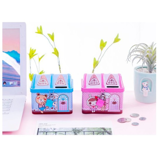 J3 - Celengan kaleng rumah besar gembok lucu