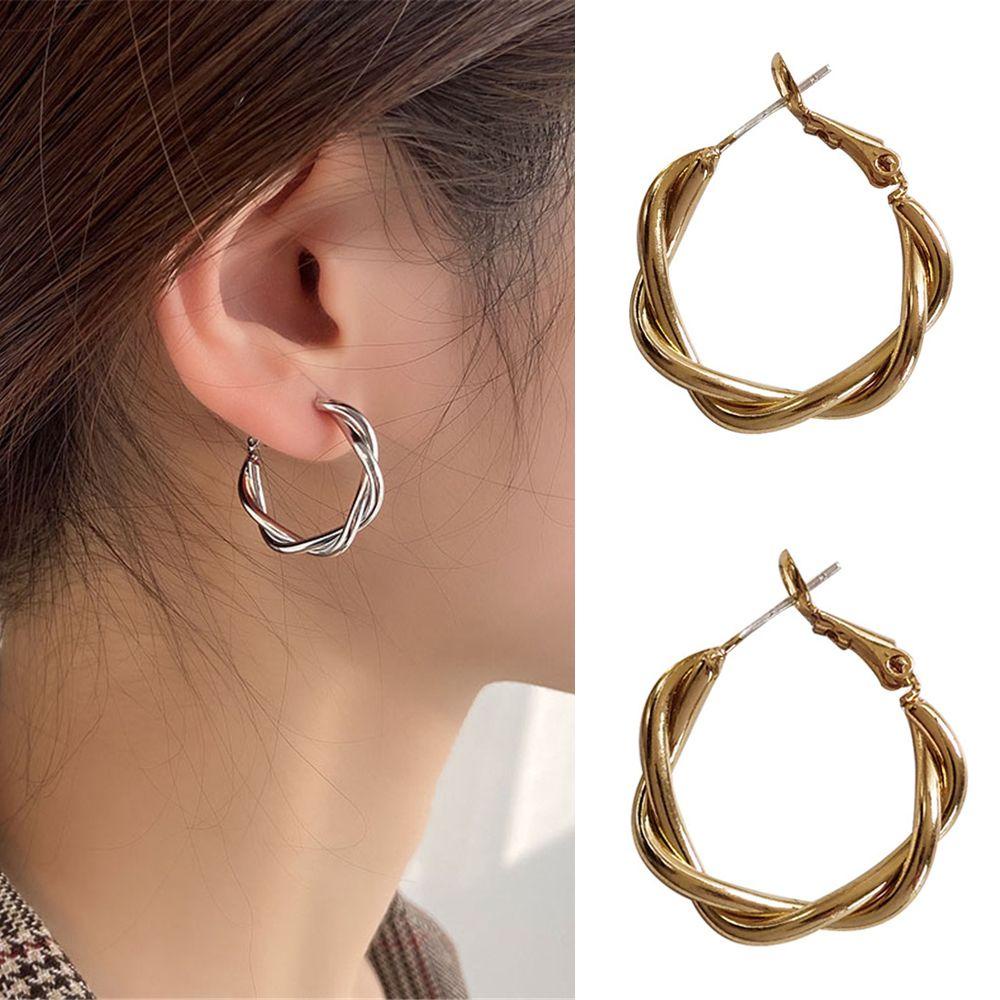 Preva Anting Lingkaran Fashion Cantik Pernikahan Pertunangan Bentuk Bulat Rock Punk Hip Hop Putaran Hoop Earrings