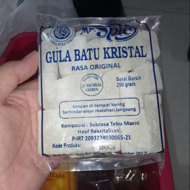 

Gula Batu Kristal Kotak Rasa Original Merk Mr. Spicy Kemasan 250 Gram