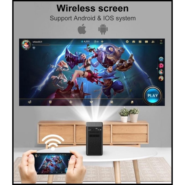 Dlp P10 Mini Smart Projector Android Wifi 6.0 Octacore 2Gb/16Gb 200Inc