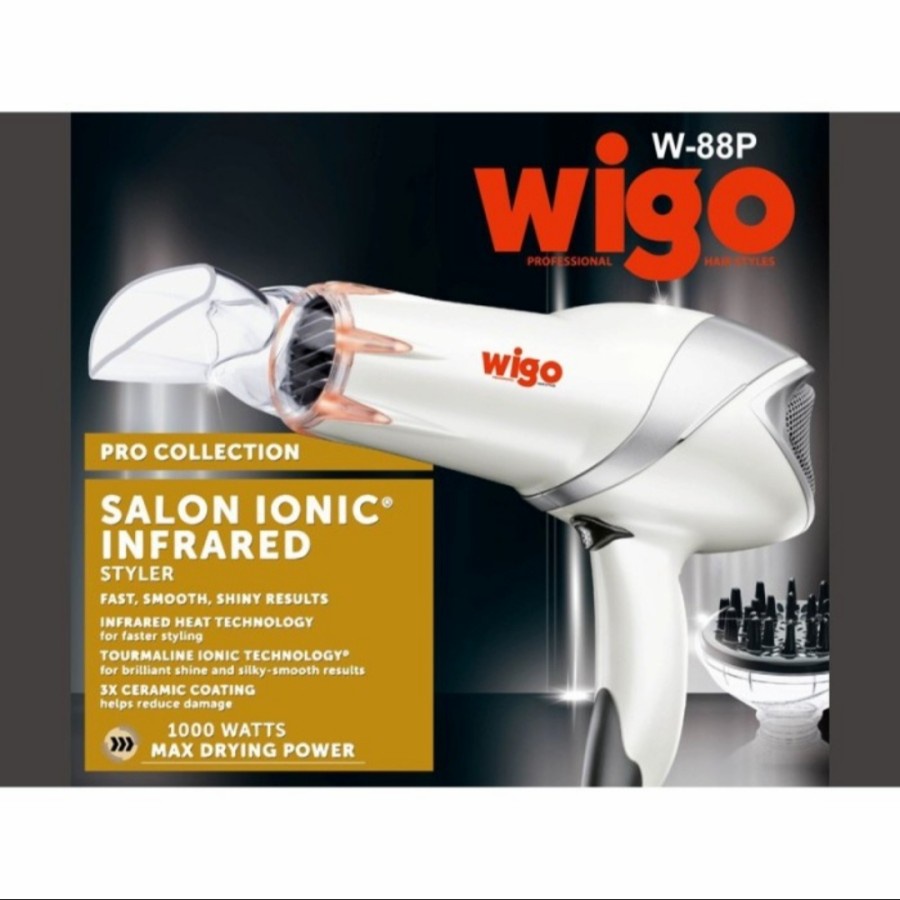 Hair Dryer Ionic Infared Angin Panas Dan Dingin Wigo W 88P 900 Watt